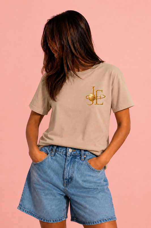 Jupiter Empire™ Women Relaxed Fit Cotton | Gold Planet Logo T-Shirt | Soft knitted