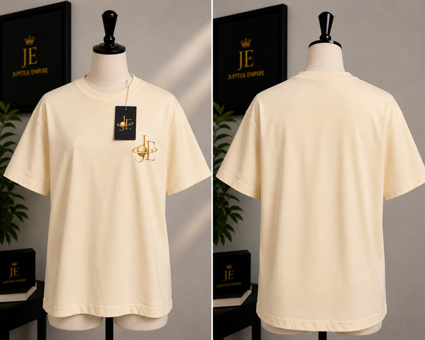 Jupiter Empire™ Women Relaxed Fit Cotton | Gold Planet Logo T-Shirt | Soft knitted