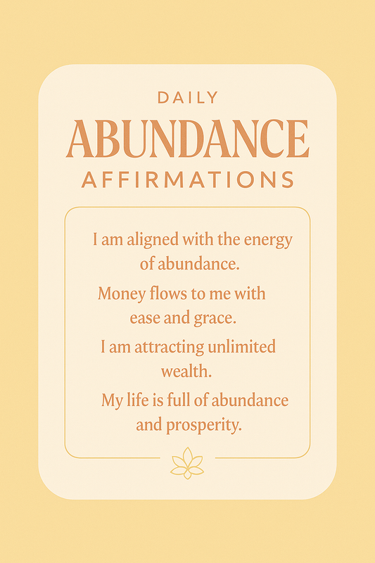Daily Abundance Affirmation-Printable Wealth Manifestation Card